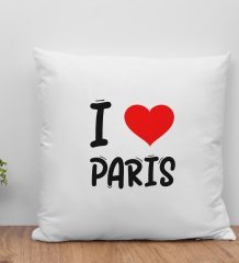 BK Gift I Love Paris Tasarımlı Yastık - Model 1