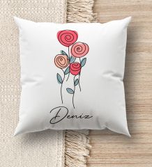 BK Gift Kişiye Özel İsimli Beyaz Kırlent Yastık, Ev Hediyesi, Ev Dekorasyonu, Dekoratif Hediye-18