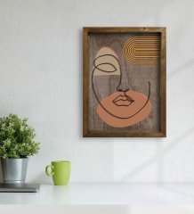 BK Home Modern Art Tasarımlı Doğal Masif Ahşap Çerçeveli Tablo-11