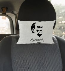 BK Gift Atatürk Temalı Dikdörtgen Araç Koltuk Yastığı-24