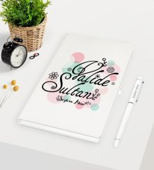 Kişiye Özel Valide Sultan Beyaz Defter Kalem Seti - 3