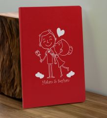 BK Gift Sevgiliye Özel İsimli Kırmızı Defter ve Cam Matara Hediye Seti-4, Sevgiliye Hediye, Sevgililer Günü, Yeni İş Hediyesi
