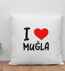 BK Gift I Love Muğla Tasarımlı Yastık - Model 1