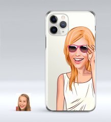 Kişiye Özel Bayan Karikatürlü iPhone 11 Pro İnce Şeffaf Silikon Telefon Kapağı-18