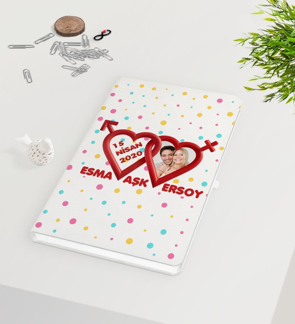 Kişiye Özel Sevgililer Günü Beyaz Defter-129