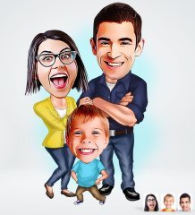 Kişiye Özel Aile Tasarımlı Dijital Karikatür-1