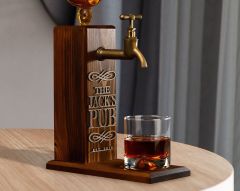 BK Gift Kişiye Özel Kabartma İsimli Musluklu Doğal Ahşap İçki Standı, Home Bar, Viski Çeşmesi, İçecek Dispenseri, Ahşap İçecek Çeşmesi-39