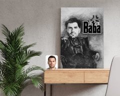 Kişiye Özel Godfather Baba Tasarımlı Kanvas Tablo 50x70cm-22