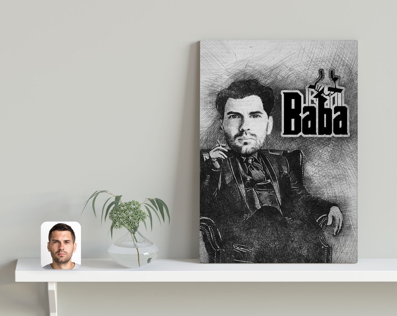 Kişiye Özel Godfather Baba Tasarımlı Kanvas Tablo 30x50cm-22