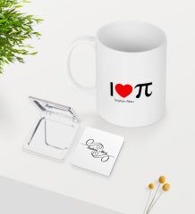 Kişiye Özel Matematik Öğretmeni Beyaz Kupa Ayna Seti-12