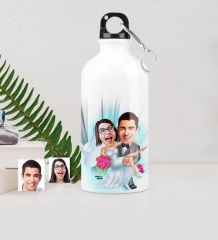 Kişiye Özel Gelin Damat Karikatürlü Metal Suluk (500 ml.) 9