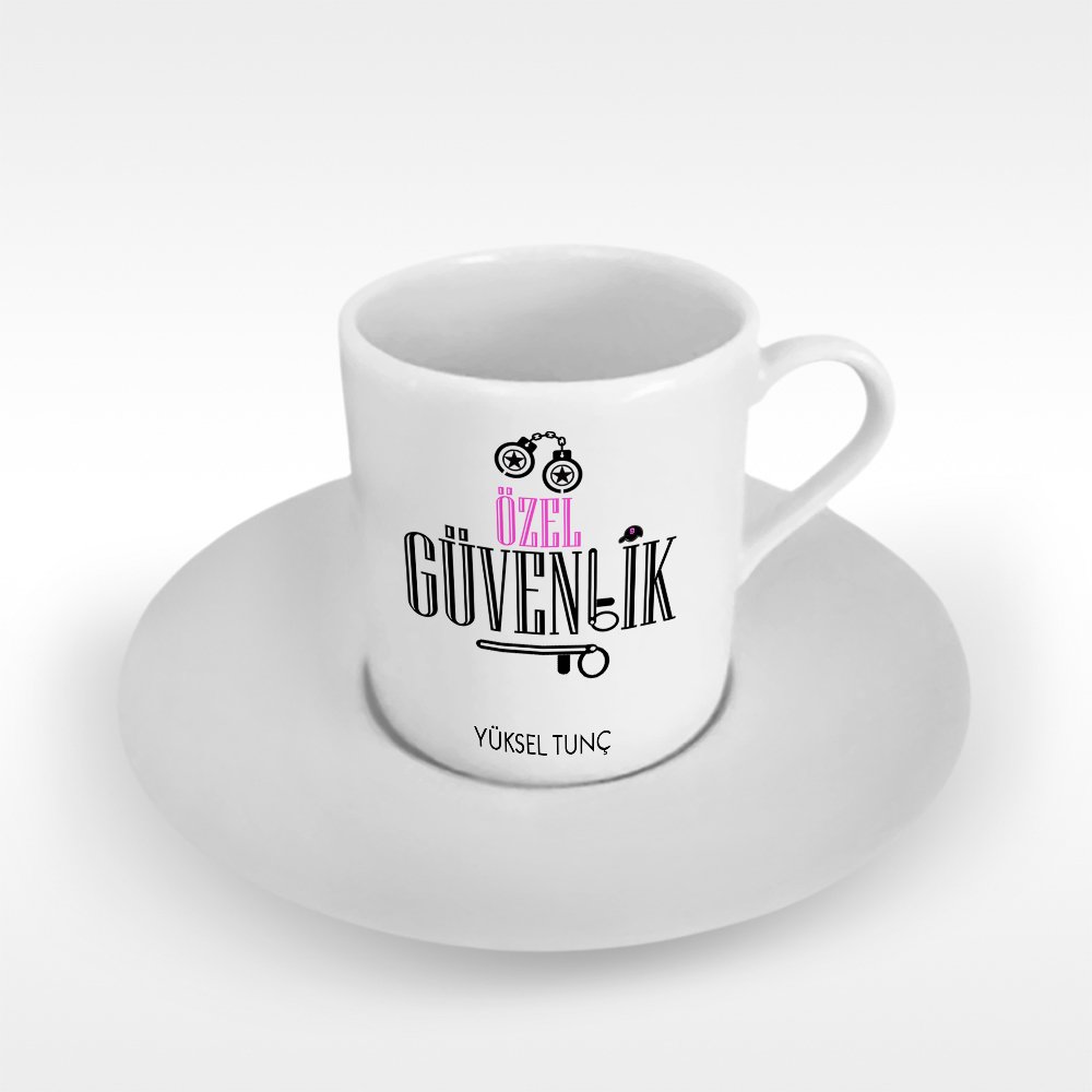 Kişiye Özel Mesleki Özel Güvenlik Türk Kahvesi Fincanı - 2