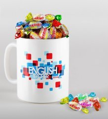 Kişiye Özel İngilizce Öğretmeni Kupa ve Haribo Şeker Hediye Seti-12