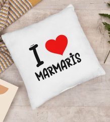 BK Gift I Love Marmaris Tasarımlı Yastık - Model 1
