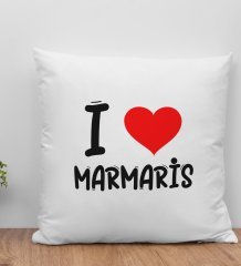 BK Gift I Love Marmaris Tasarımlı Yastık - Model 1