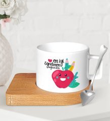 Kişiye Özel En İyi Öğretmen Ahşap Altlıklı Seramik Fincan-11