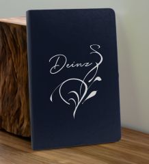 BK Gift Kişiye  Özel İsimli Lacivert Defter ve Mavi Cam Matara Hediye Seti-6, Sevgiliye Hediye, Arkadaşa Hediye, Yeni İş Hediyesi