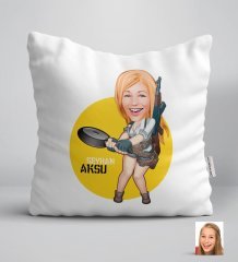 Kişiye Özel Kadın PUBG Karikatürlü Yastık-1