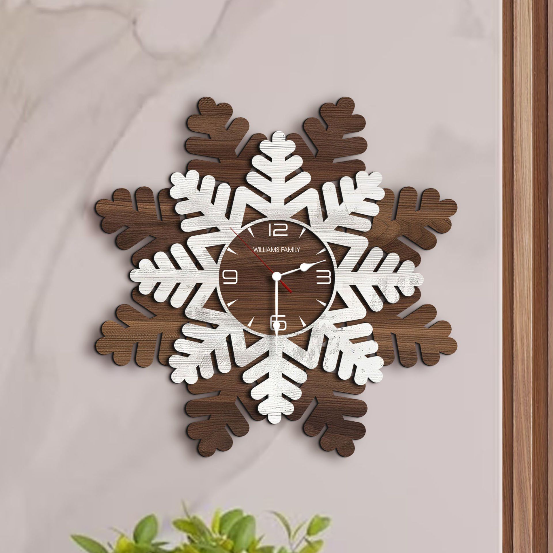 BK Gift Kişiye Özel İsimli Dekoratif 45cm Ahşap Duvar Saati-18 , Ev hediyesi , Arkadaşa Hediye , Sevgiliye Hediye