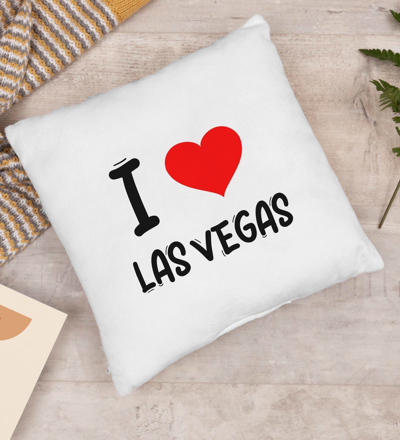 BK Gift I Love Las Vegas Tasarımlı Yastık - Model 1