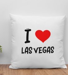 BK Gift I Love Las Vegas Tasarımlı Yastık - Model 1