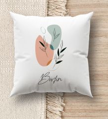 BK Gift Kişiye Özel İsimli Beyaz Kırlent Yastık, Ev Hediyesi, Ev Dekorasyonu, Dekoratif Hediye-12
