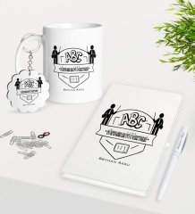Kişiye Özel Dünyanın En İyi Öğretmeni Kupa Anahtarlık Beyaz Defter Kalem Hediye Seti-18