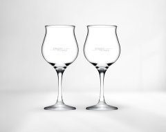 Kişiye Özel İsimli İkili Wavy Kırmızı Şarap Bardağı