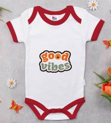 BK Kids Good Vibes Tasarımlı Kırmızı Bebek Body Zıbın-1