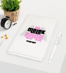 Kişiye Özel Melek Anne Beyaz Defter Kalem Seti