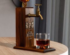BK Gift Kişiye Özel Kabartma İsimli Musluklu Doğal Ahşap İçki Standı, Home Bar, Viski Çeşmesi, İçecek Dispenseri, Ahşap İçecek Çeşmesi-34