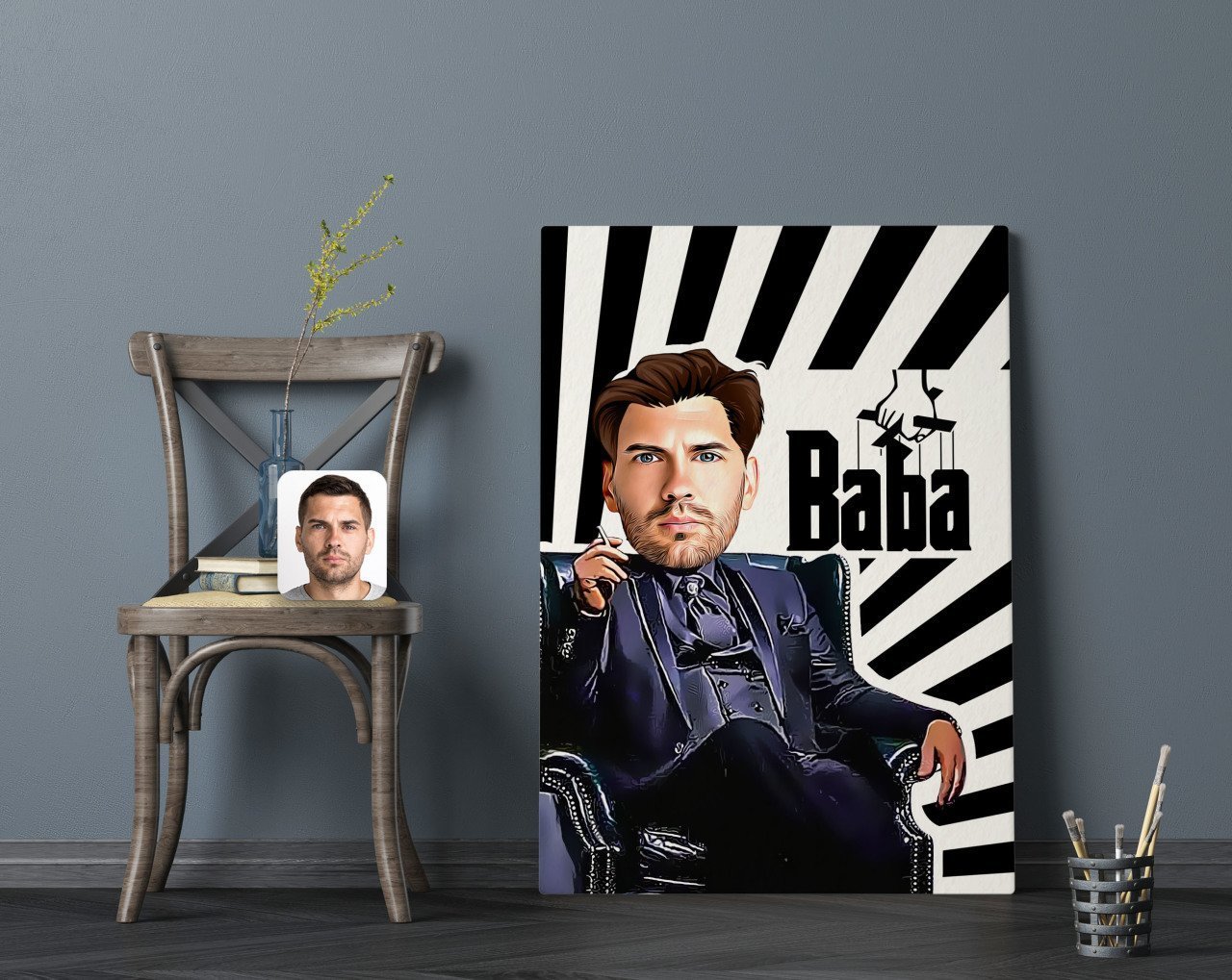Kişiye Özel Godfather Baba Tasarımlı Kanvas Tablo 70x100cm-20
