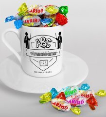 Kişiye Özel Dünyanın En İyi Öğretmeni Türk Kahvesi Fincanı ve Haribo Şeker Hediye Seti-18