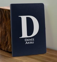 BK Gift Kişiye  Özel İsimli Lacivert Defter ve Mavi Cam Matara Hediye Seti-5, Sevgiliye Hediye, Arkadaşa Hediye, Yeni İş Hediyesi