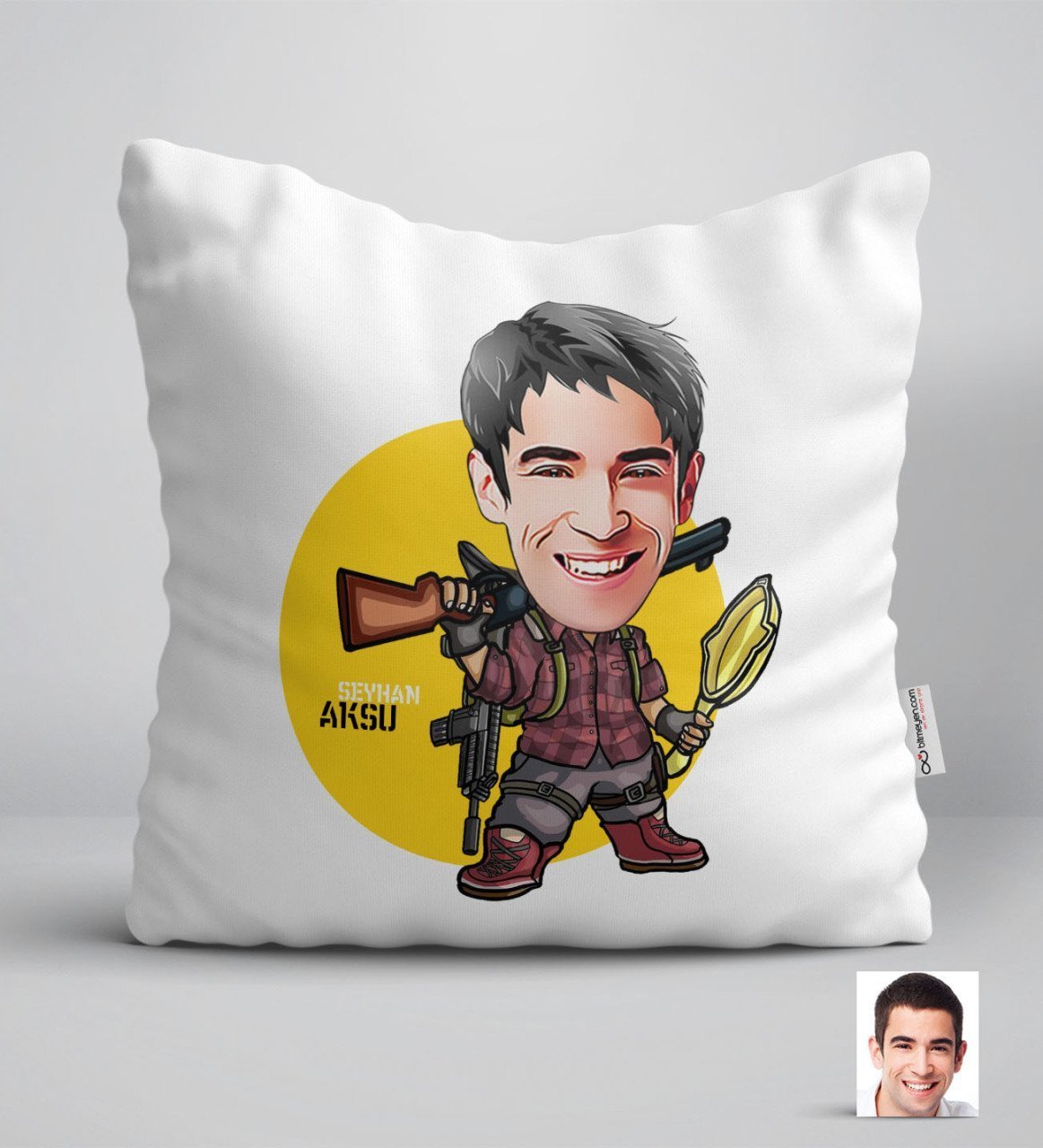 Kişiye Özel Erkek PUBG Karikatürlü Yastık-5