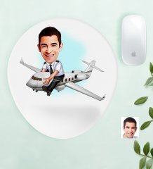 Kişiye Özel Bay Kaptan Pilot Karikatürlü Bilek Destekli Mouse Pad
