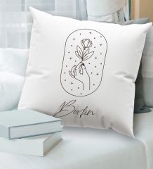 BK Gift Kişiye Özel İsimli Beyaz Kırlent Yastık, Ev Hediyesi, Ev Dekorasyonu, Dekoratif Hediye-8