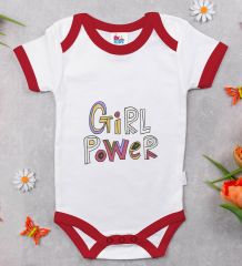 BK Kids Girl Power Tasarımlı Kırmızı Bebek Body Zıbın-1