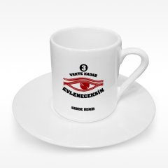 Kişiye Özel 3 Vakte Kadar Tasarımlı Türk Kahvesi Fincanı - 2