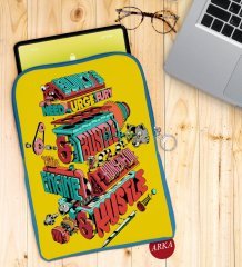 BK Gift Modern Soyut Tasarımlı Taşınabilir Koruyucu Tablet Kılıfı & Organizer Çanta - Mavi-1