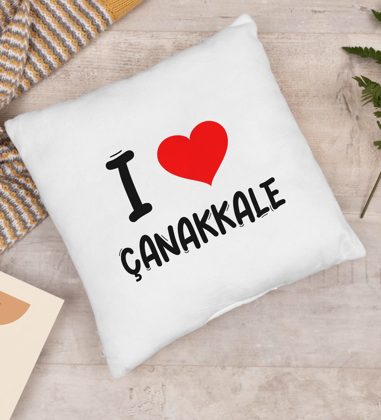 BK Gift I Love Çanakkale Tasarımlı Yastık - Model 1