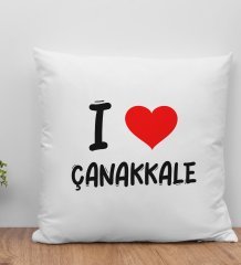 BK Gift I Love Çanakkale Tasarımlı Yastık - Model 1