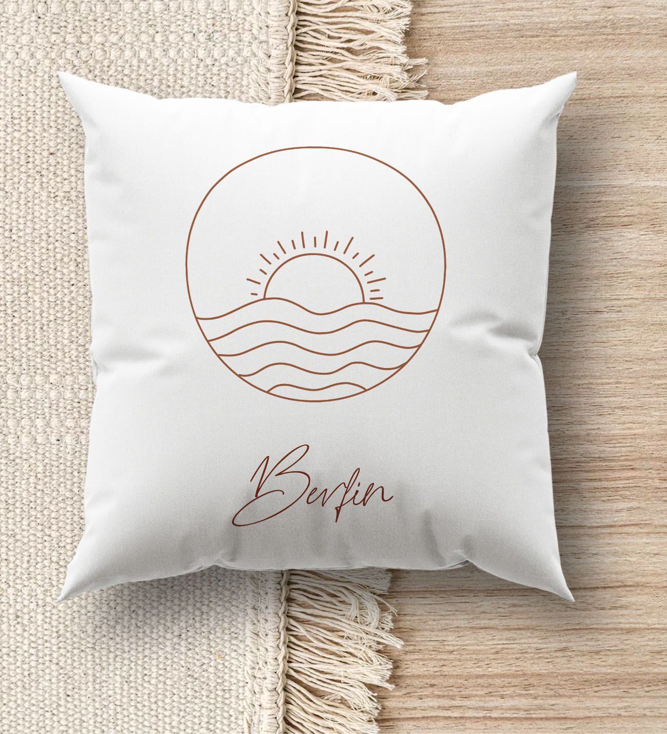 BK Gift Kişiye Özel İsimli Beyaz Kırlent Yastık, Ev Hediyesi, Ev Dekorasyonu, Dekoratif Hediye-7