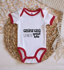 BK Kids Gelüse Gelü Tasarımlı Kırmızı Bebek Body Zıbın-1