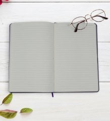 Kişiye Özel İsimli Mor Termo Deri Defter Kalem Seti Model 3