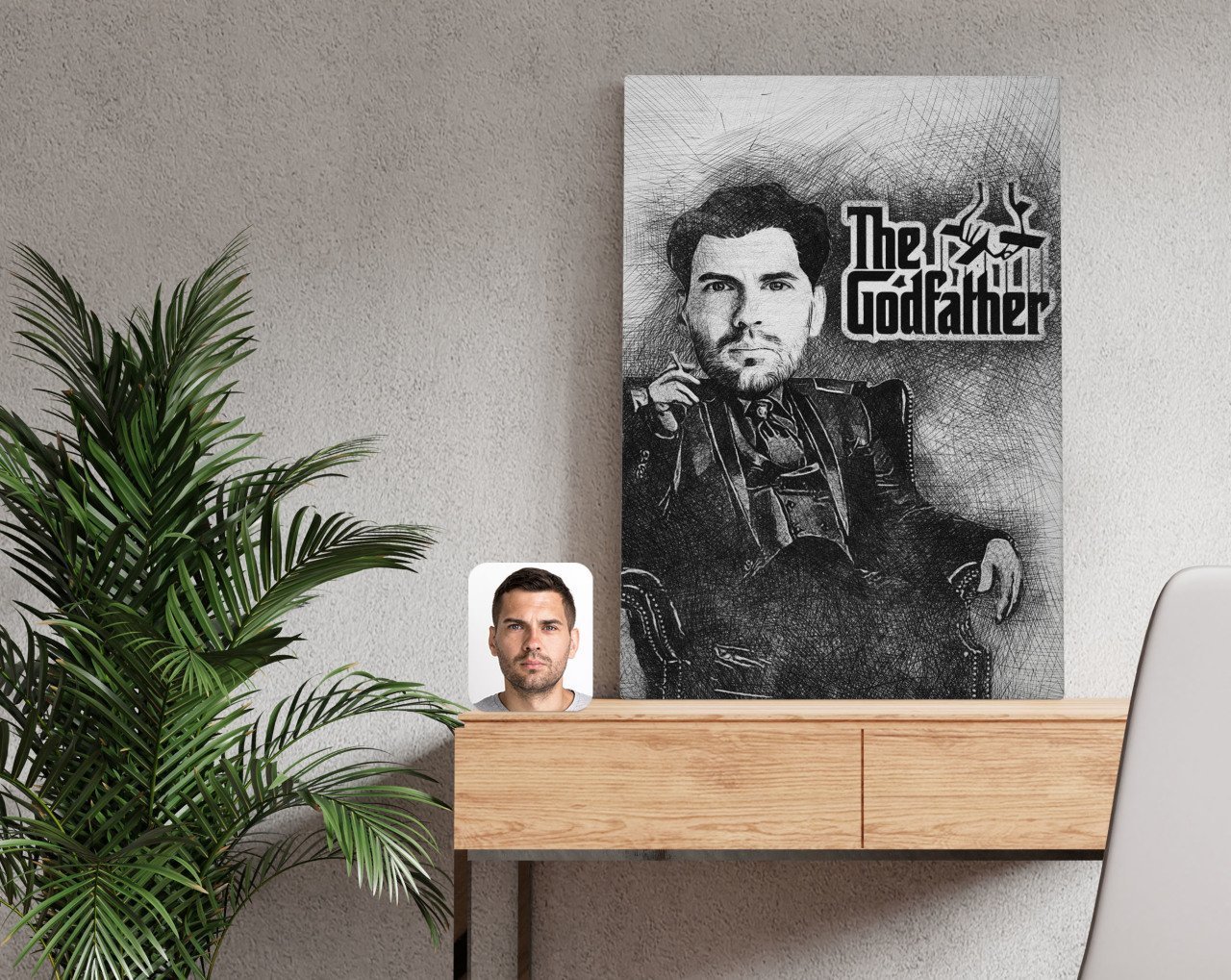 Kişiye Özel Godfather Baba Tasarımlı Kanvas Tablo 50x70cm-19