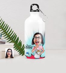 Kişiye Özel Ev Hanımı Karikatürlü Metal Suluk (500 ml.) 3