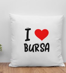 BK Gift I Love Bursa Tasarımlı Yastık - Model 1