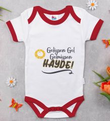 BK Kids Geliysen Gel Tasarımlı Kırmızı Bebek Body Zıbın-1