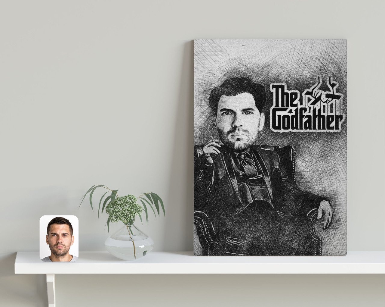 Kişiye Özel Godfather Baba Tasarımlı Kanvas Tablo 30x50cm-19